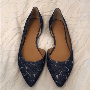 J. Crew factory classic d’Orsay floral denim flats